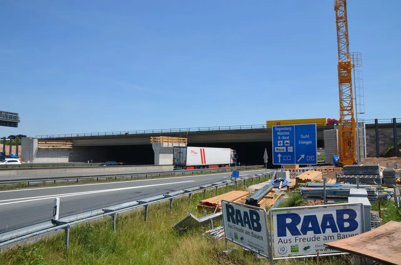 Behelfsbrückenneubau Rampe A73 über die BAB A3 – AK Erlangen