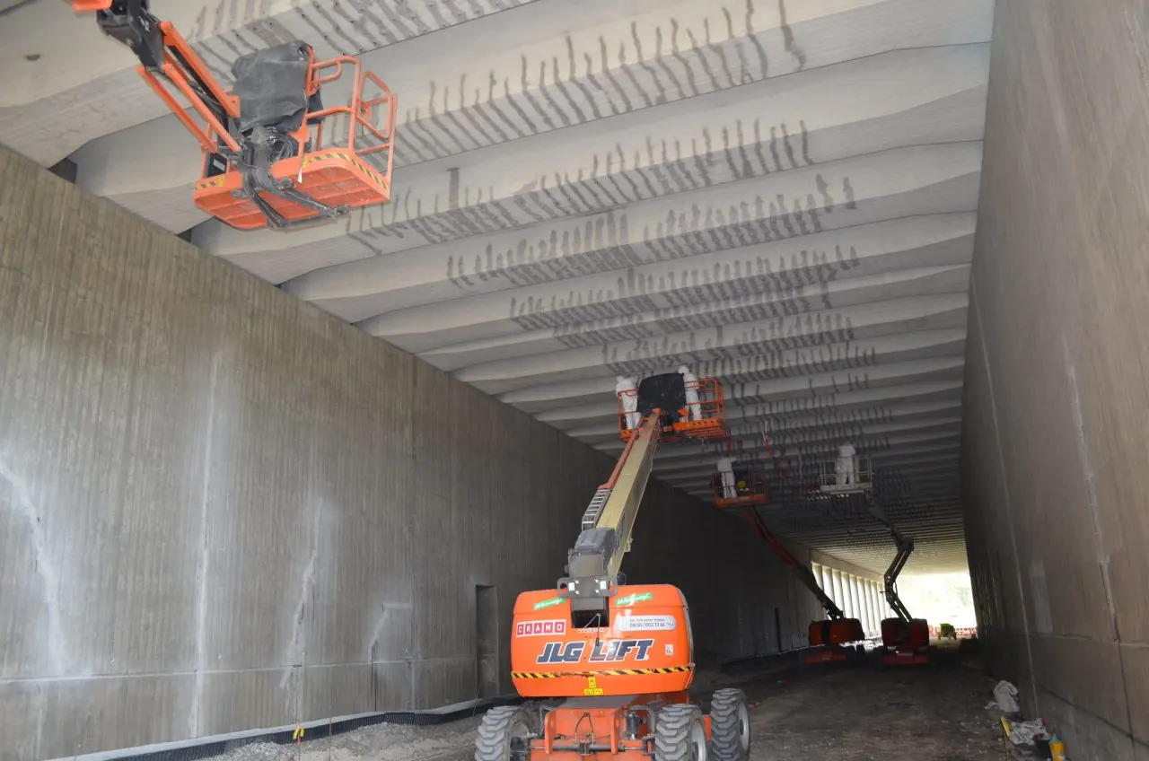 Tunnelsanierung auf der Autobahn BAB A73 bei Unteroberndorf